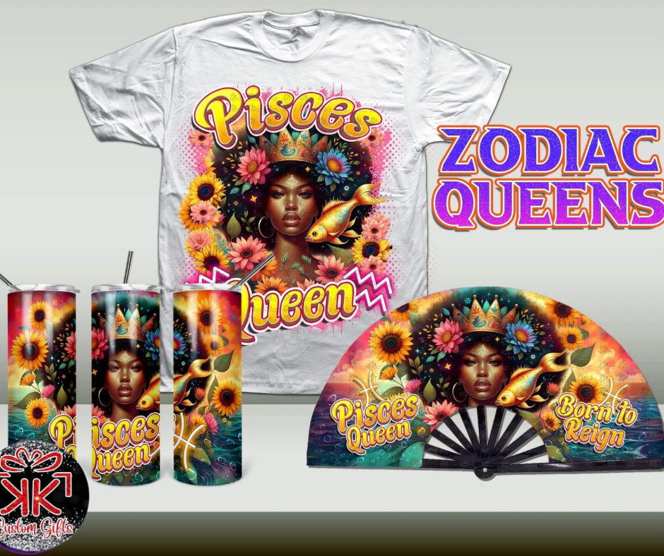 Zodiac Queen Bundle – T-Shirt, Tumbler & Clank Fan