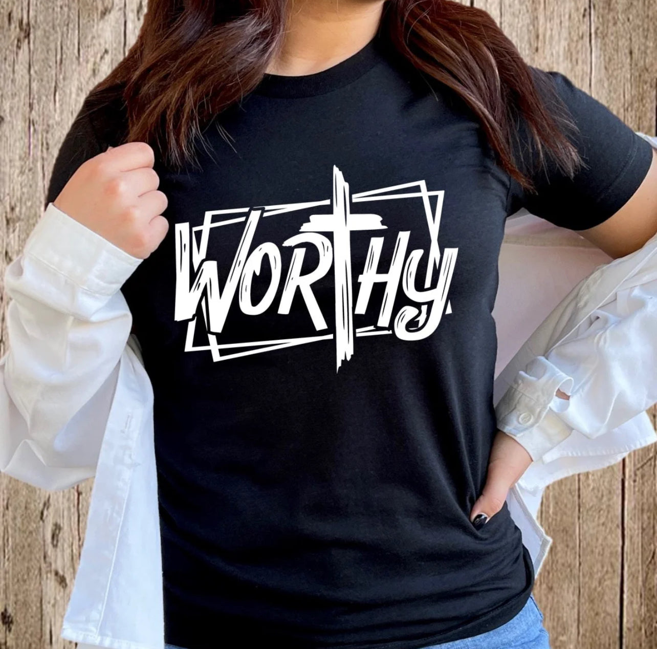 Worthy” Christian Graphic Tee