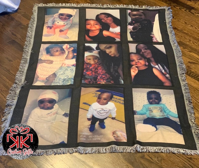 Custom throw blanket 9 panel