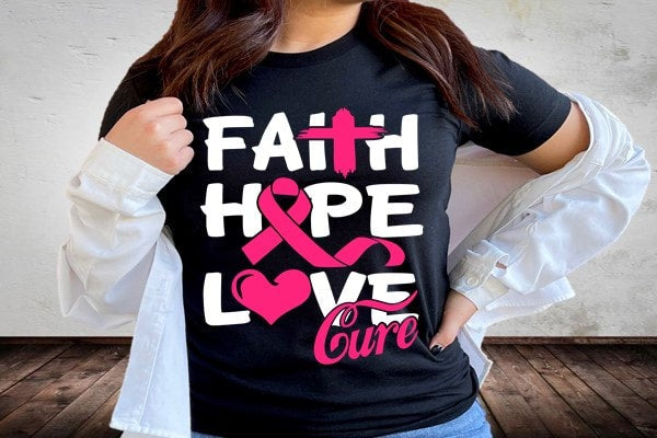 Faith hope love cure tshirt