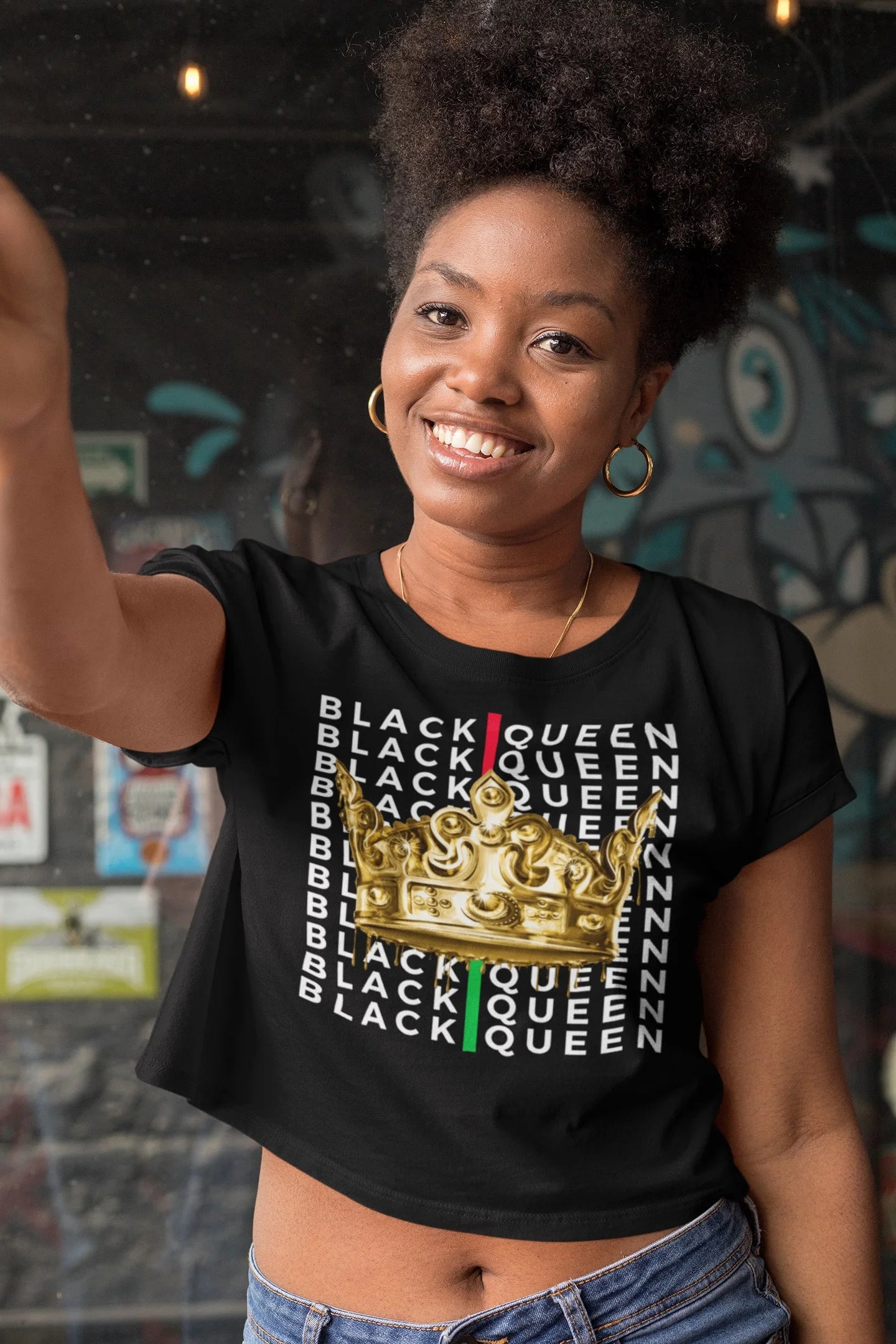 Black Queen Crop Top Crowned in Confidence