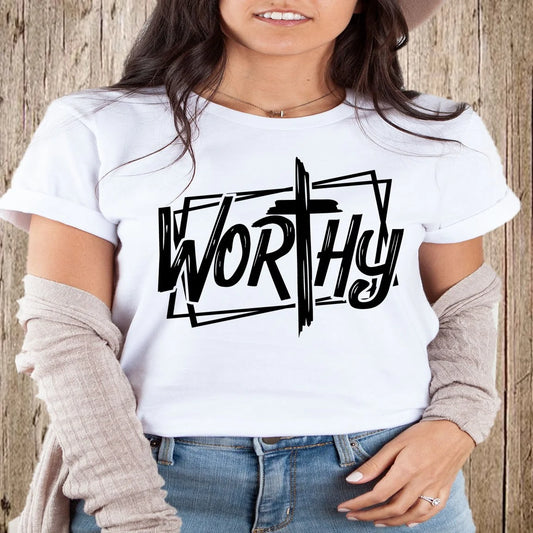 Worthy” Christian Graphic Tee