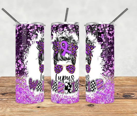 Lupus Warrior 20oz Tumbler – Purple Leopard Print