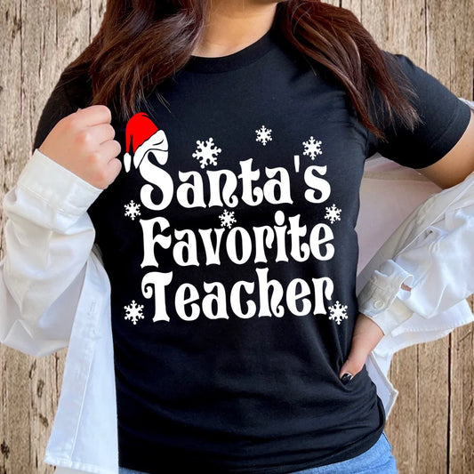 Santa's Favorite Teacher Tshirt