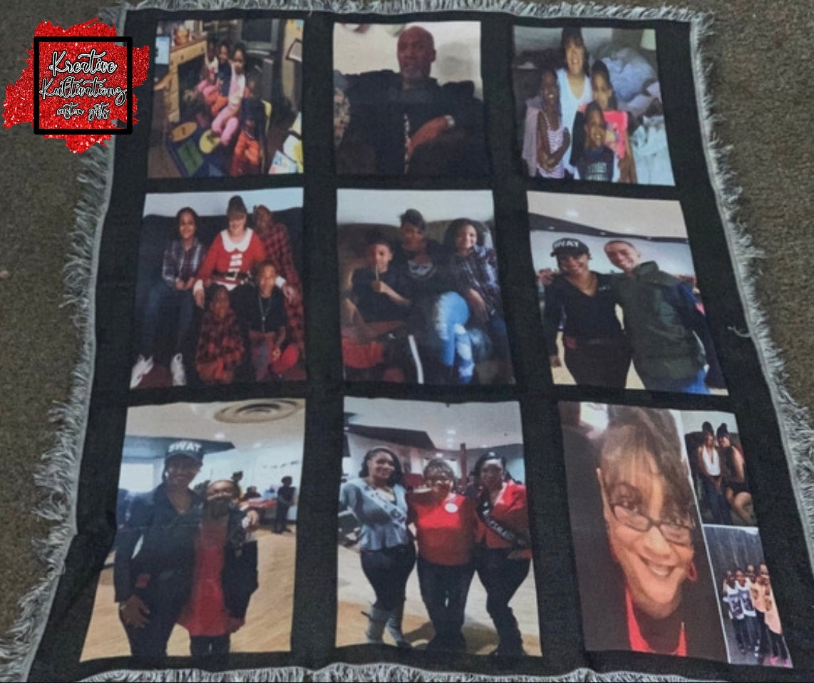 Custom throw blanket 9 panel