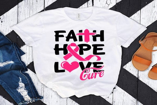 Faith hope love cure tshirt