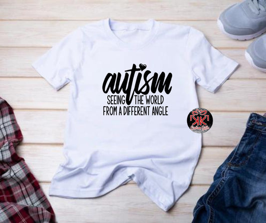 Autism seeing the world at a different angle tshirt